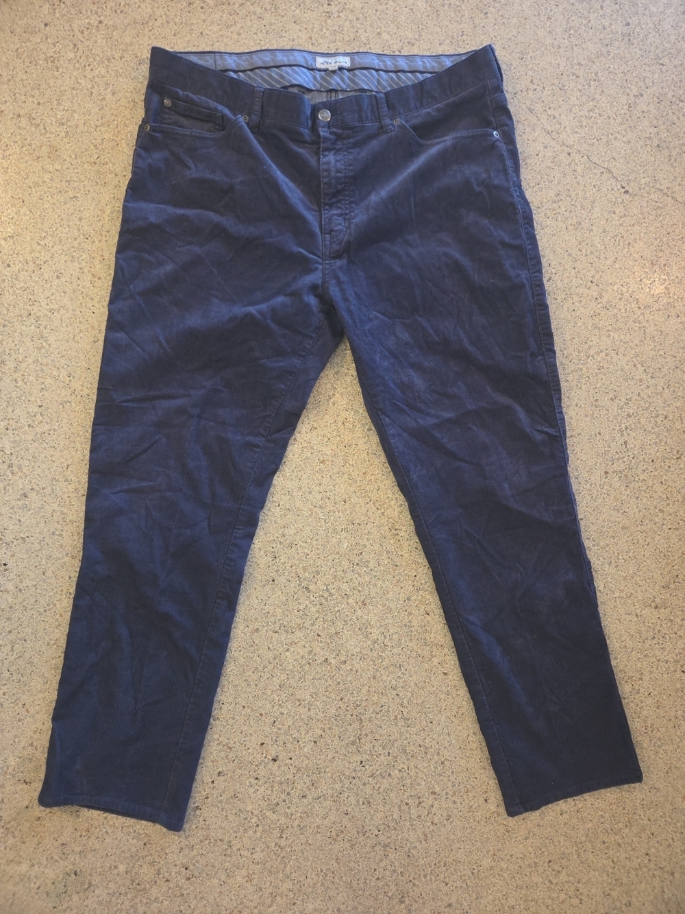 Peter Millar Navy Blue Corduroy Chino Pants 38 X 29 Crown Craft Flat Front